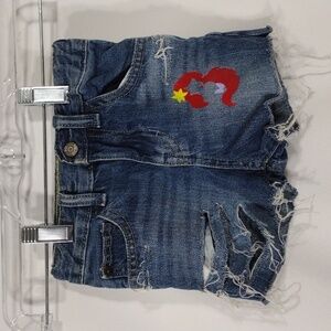 EUC Baby Gap Toddler Ariel Denim Shorts size 18-24 month Little Mermaid